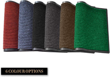 Load image into Gallery viewer, Versatile Striped Black Doormat, 3x5 Feet - Easy Clean, Indoor/Outdoor Combo