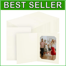 Load image into Gallery viewer, Modern Ivory Cardboard Photo Folders, 100-Pack for Special Events and Home Decor