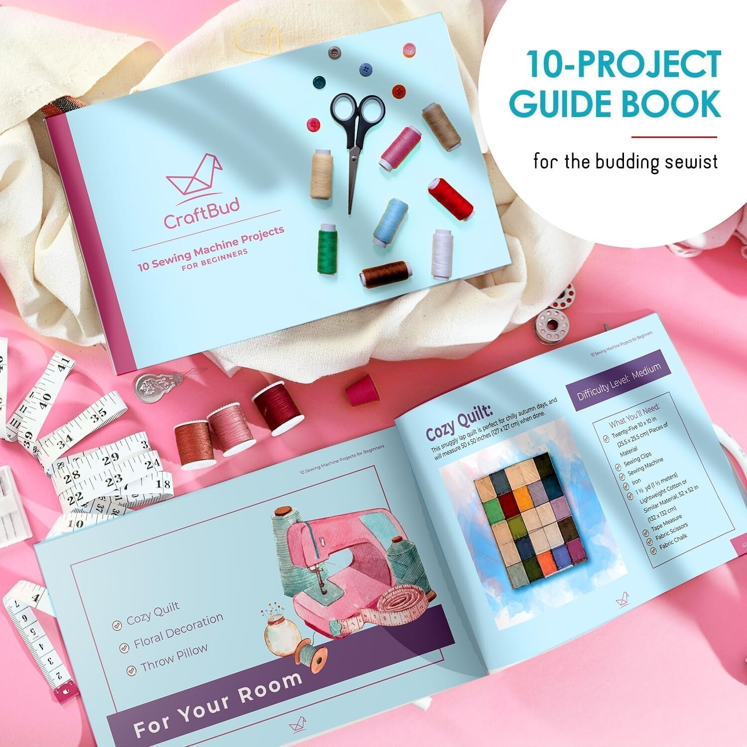 All-in-One Portable Sewing Machine for Beginners – Includes Patterns & Tools