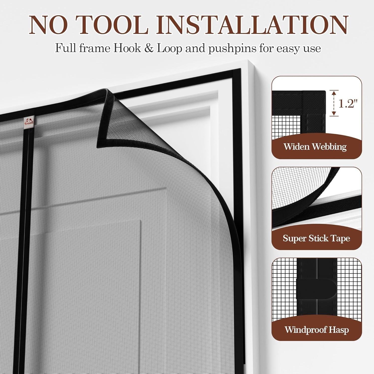 Durable Pet-Friendly Screen Door: Magnetic, Fits 74" x 80" for Easy Entry & Exit