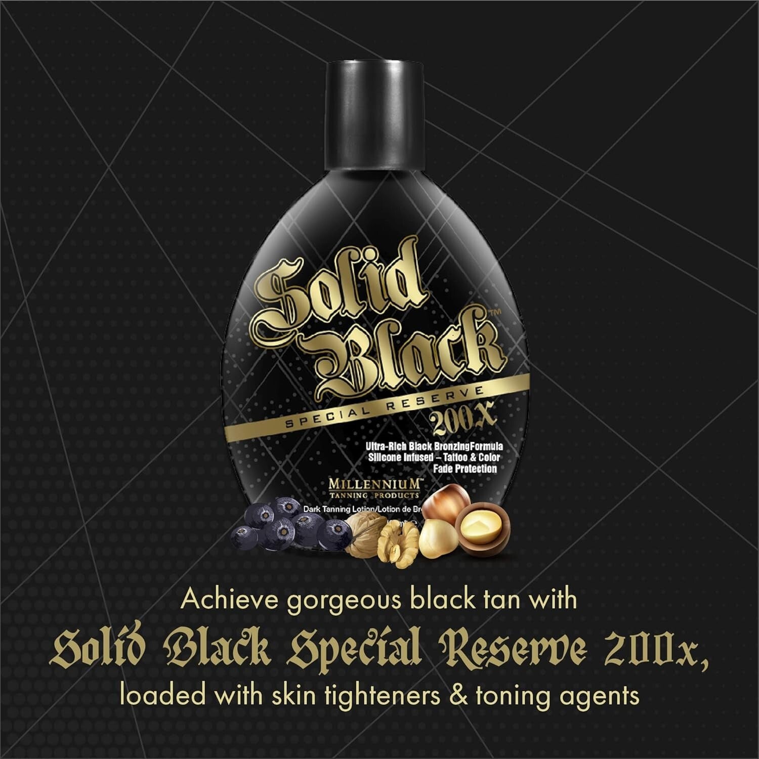 Solid Black Special Reserve 200X Tanning Lotion, 13.5oz, 2-Pack for Radiant Tan