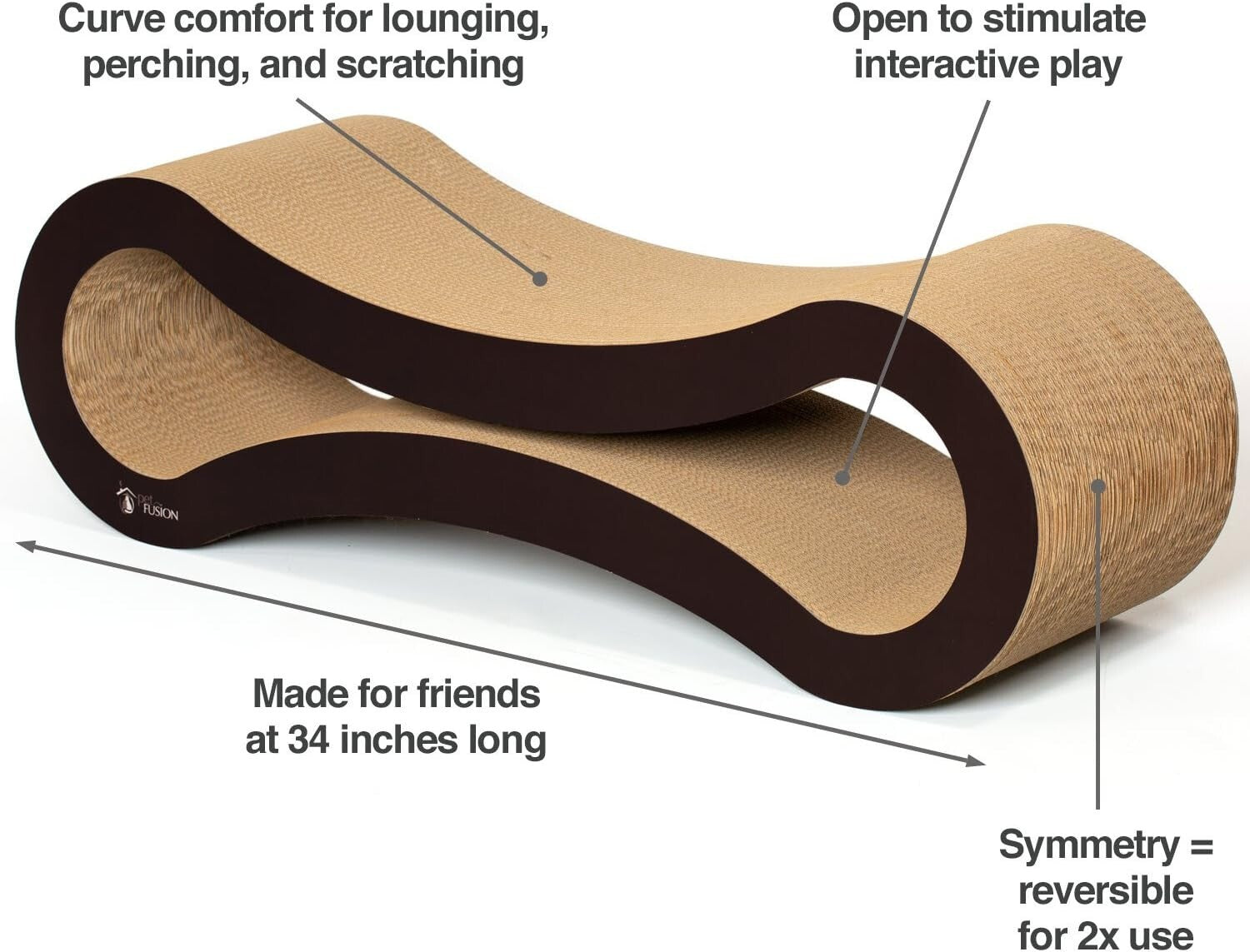 Durable Cat Scratch Lounge for Indoor Cats - Eco-Friendly Recycled Cardboard