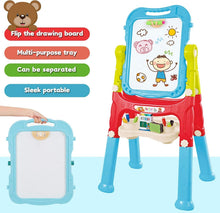 Load image into Gallery viewer, Adjustable Double-Sided Kids Art Easel with 360° Rotation and Accessories