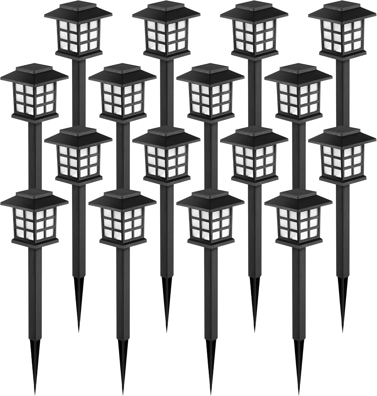 Elegant 16 Pack Solar Outdoor Lights - Waterproof LED for Gardens & Pathways