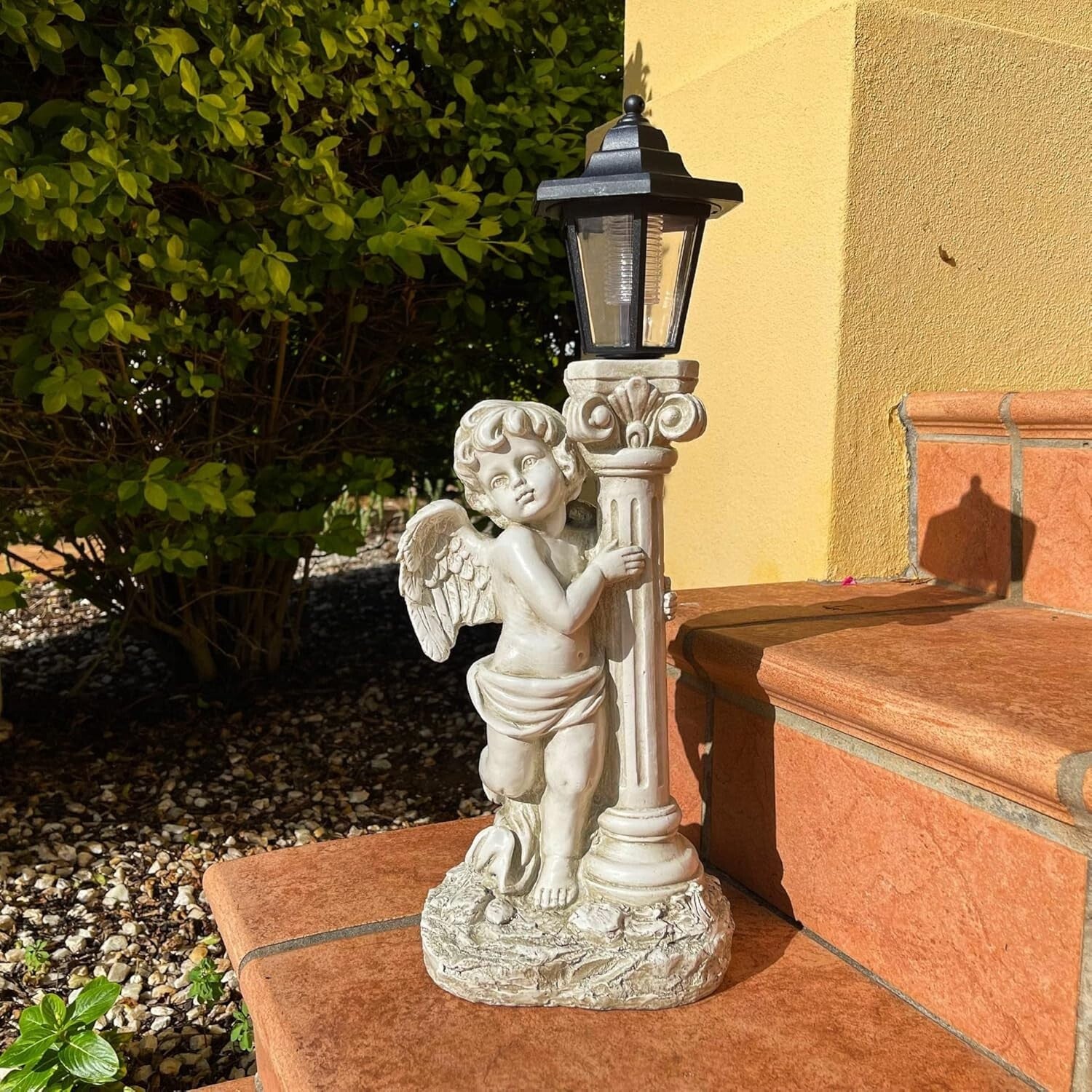 Outdoor 19.7 Inch Angel Garden Statue with Solar Lights - Ideal Gift Choice
