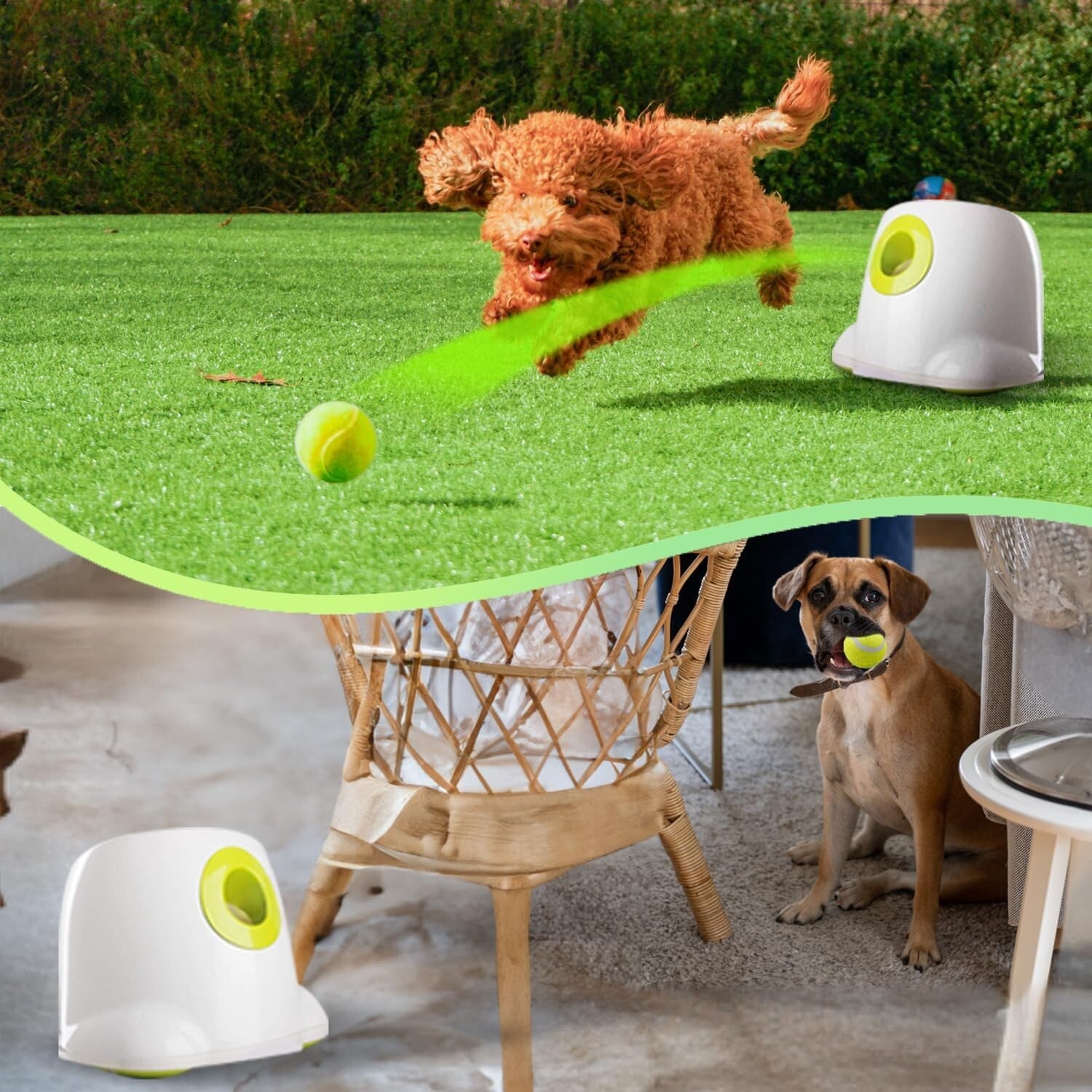 Automatic Dog Ball Launcher - Interactive Fetch Toy with Adjustable Distance