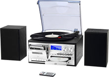 Load image into Gallery viewer, Compact Bluetooth Turntable &amp; AM/FM Radio with External Speakers, USB/SD Options