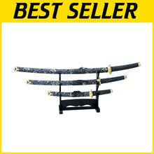 Load image into Gallery viewer, Collector's 40-Inch Katana Sword Set with Cord Wrapped Handle &amp; Display Stand