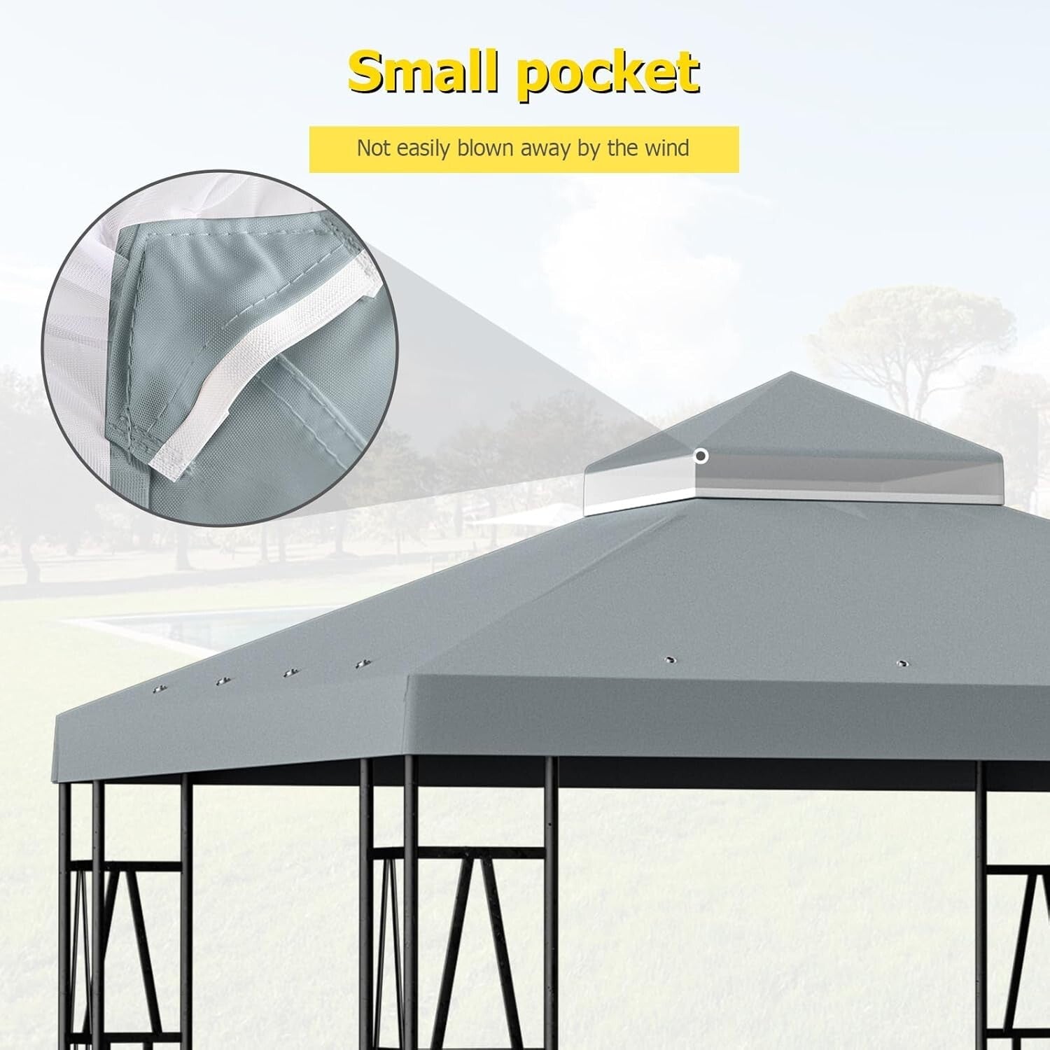 10'x10' Double Tier Gazebo Replacement Canopy Cover - UV Resistant & Waterproof