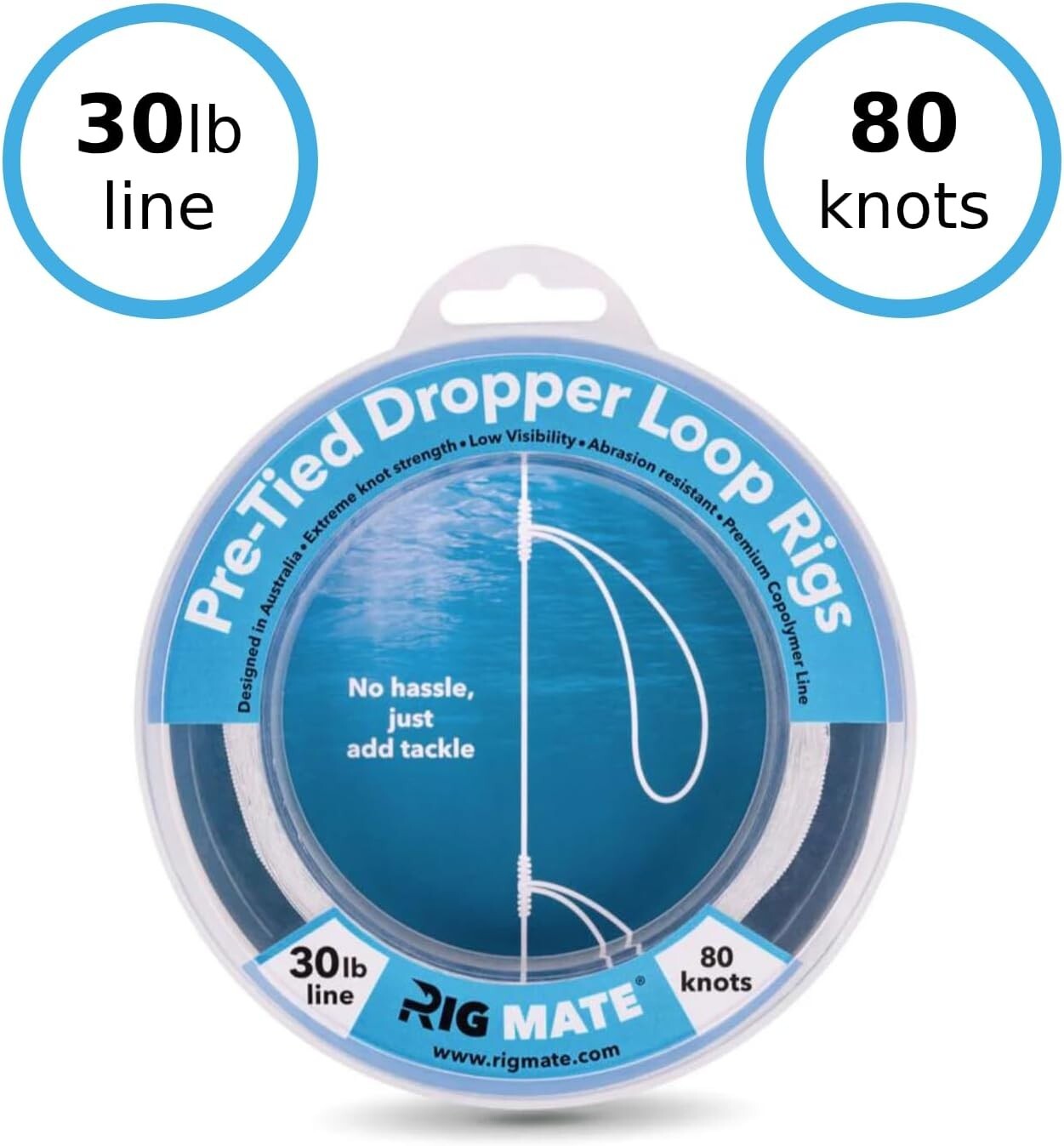 Angler's Essential: Pre-Tied Dropper Loops on 30Lb Spool - Lightweight & Compact