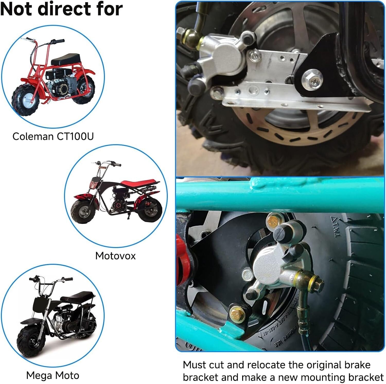 Mini Bike Hydraulic Brake System Assembly with Enhanced Clamping Power & Hose