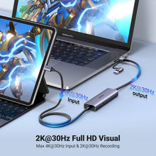 Load image into Gallery viewer, Compact USB C Capture Card 1080P 60FPS for Seamless Streaming Experience