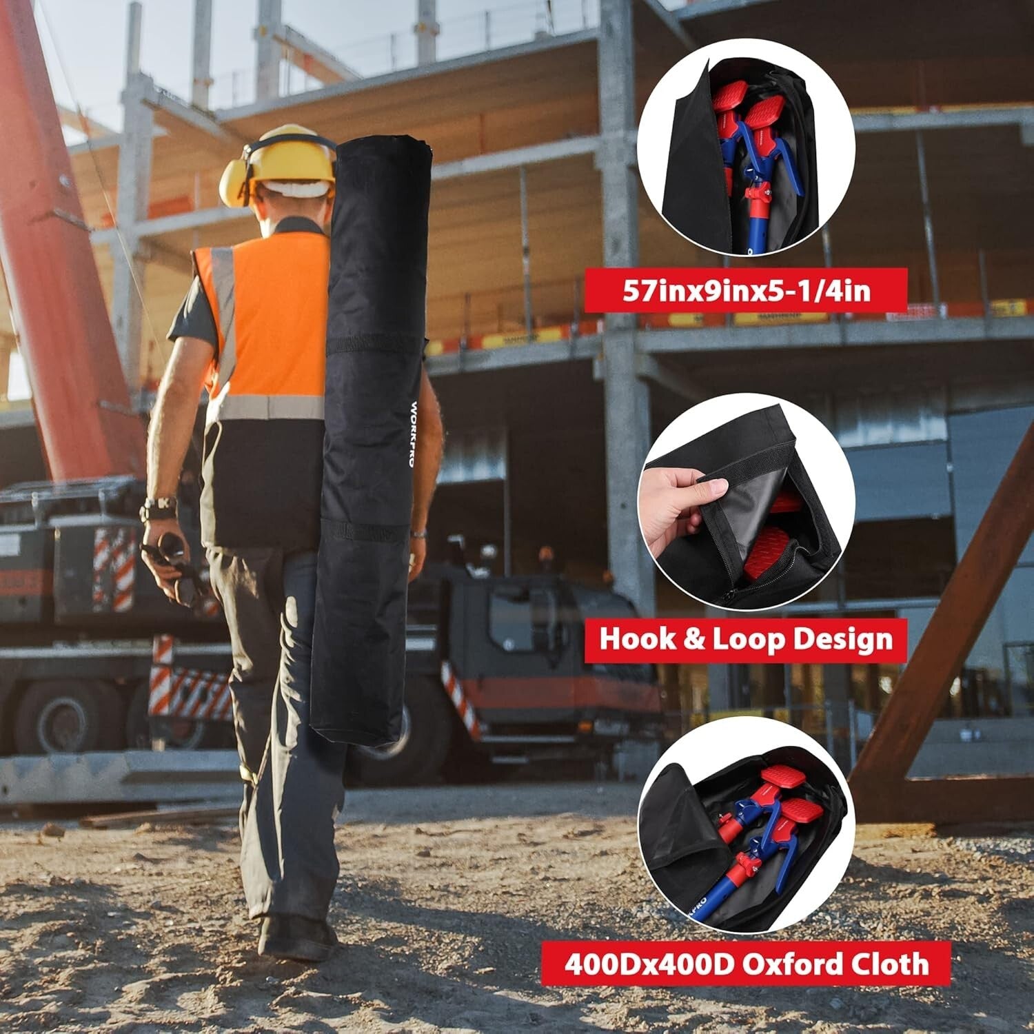 Heavy Duty 3rd Hand Support System with Rotating Head - Adjustable 54-114"