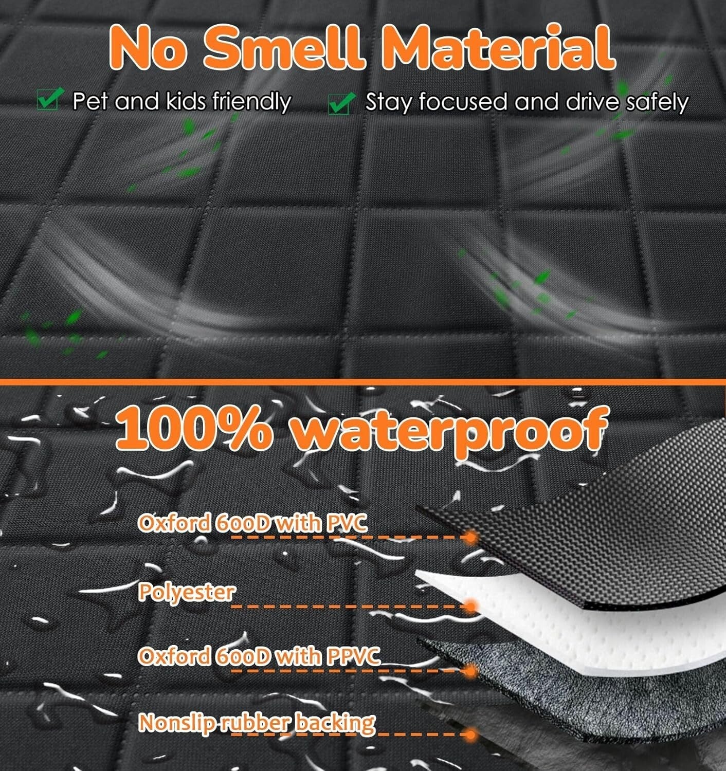 Extra Large Dog Hammock Seat Cover - Scratch-Proof, Easy to Clean & Install