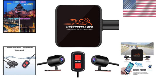 Dual 1080P Motorcycle Dash Cam with Starlight Night Vision & WiFi Connectivity