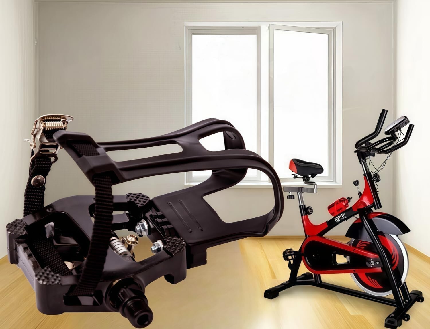 Durable Indoor Cycling Hybrid Pedals with 360 Stability and 12-Month Warranty