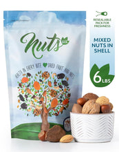 Load image into Gallery viewer, 6 lbs Mixed Nuts in Shell: Almonds, Walnuts, Hazelnuts, Pecans &amp; Brazil Nuts