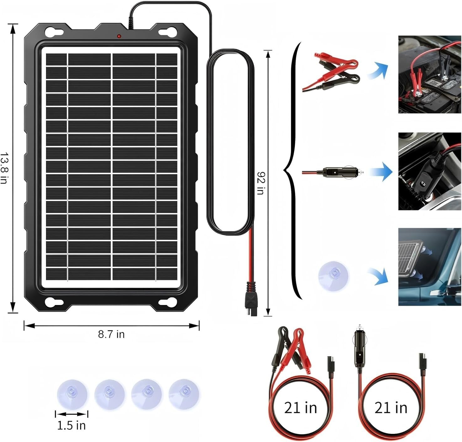 Eco-Friendly 9W Waterproof Solar Charger for 12V Power Systems - Easy Install
