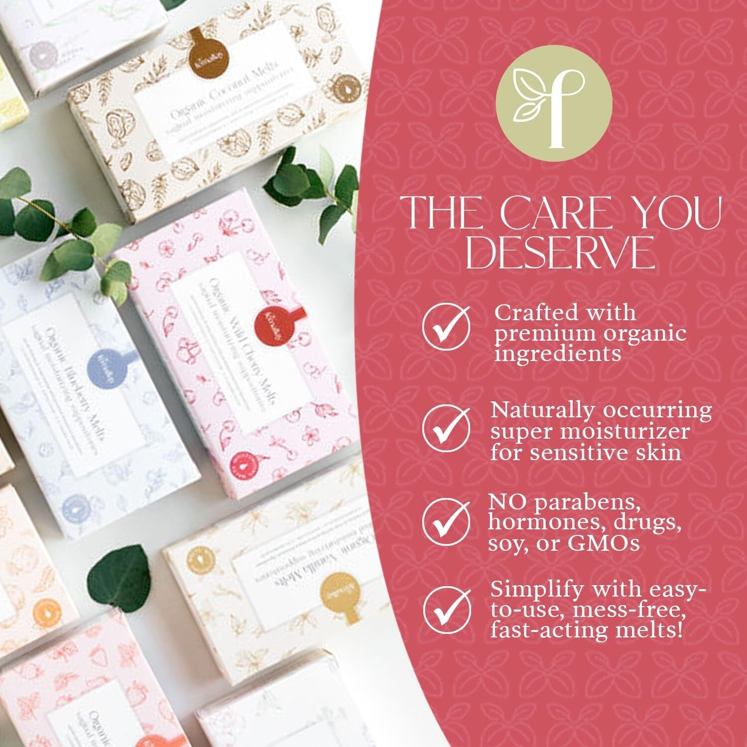 Organic Ultra-Hydrating Vaginal Suppository Melts - 100% Natural Relief, 2 Pack