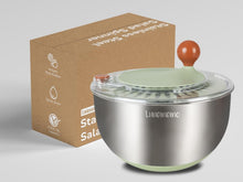 Load image into Gallery viewer, Stainless Steel Salad Spinner with Non-Slip Base for Effortless Vegetable Drying