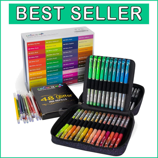 Artist-Approved 96 Gel Pens with 48 Glitter Refills for Colorful Creations