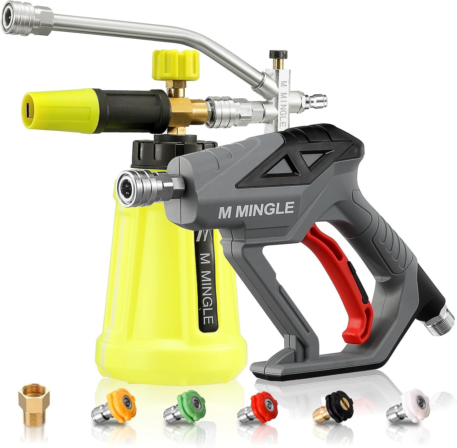 Durable High-Pressure Washer Gun and Foam Cannon Dual Connector Accessory