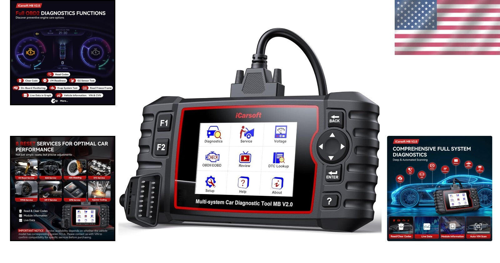Full System Diagnostic Tool for Mercedes Benz - Live Data & 9 Reset Functions