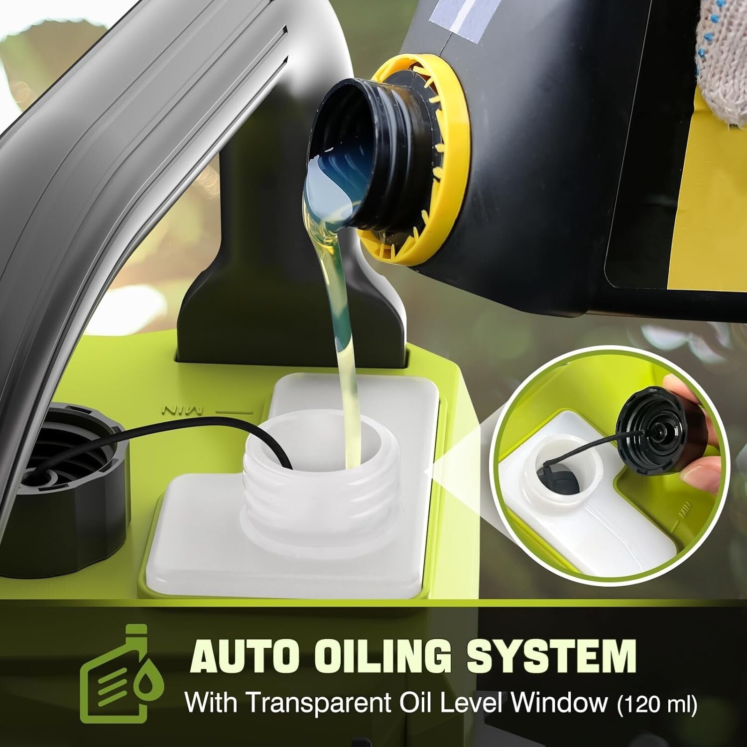 Effortless Cutting: 40V 16-Inch Chainsaw with Auto Oiling & Tool-Free Tensioning