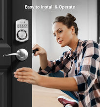 Load image into Gallery viewer, Keyless Entry Biometric Door Lock - Satin Nickel with Back-lit Keypad