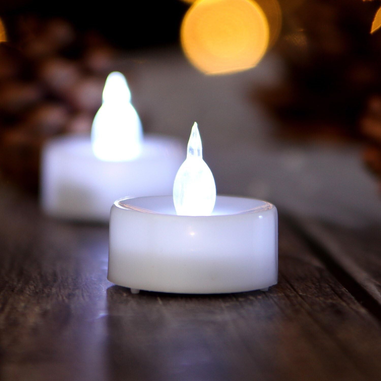 100 LED No-Flicker Tealight Candles - Cool White for Wedding & Home Decor