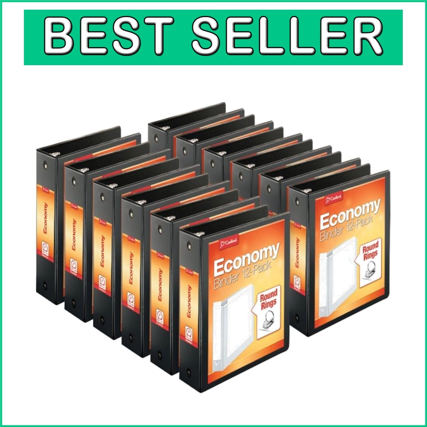 Durable 3-Inch Round Ring Binders - ClearVue Presentation View, Pack of 12