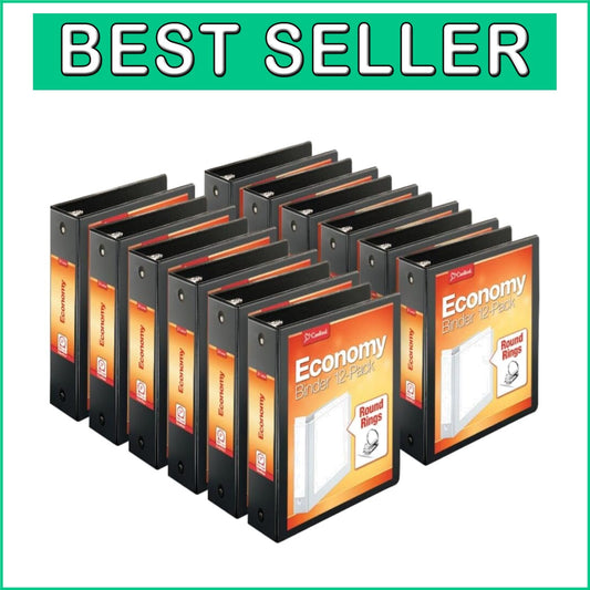 Durable 3-Inch Round Ring Binders - ClearVue Presentation View, Pack of 12