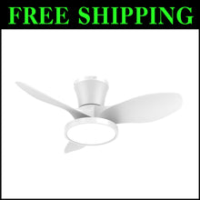 Load image into Gallery viewer, Modern Minimalist 32-Inch Ceiling Fan with Adjustable LED Light &amp; Remote Control