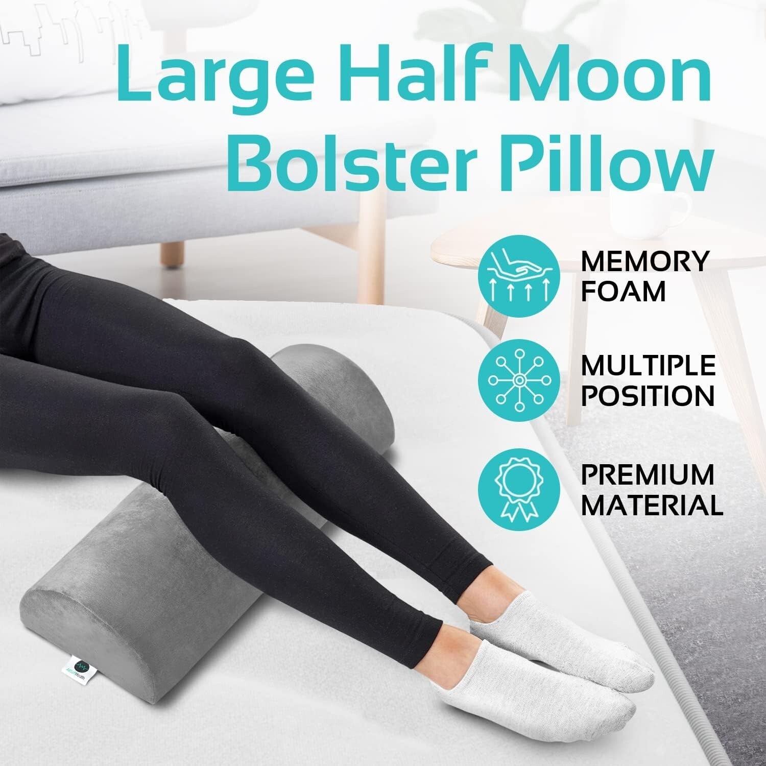 Multi-Position Lumbar Support Bolster Pillows for Legs & Head - Machine Washable