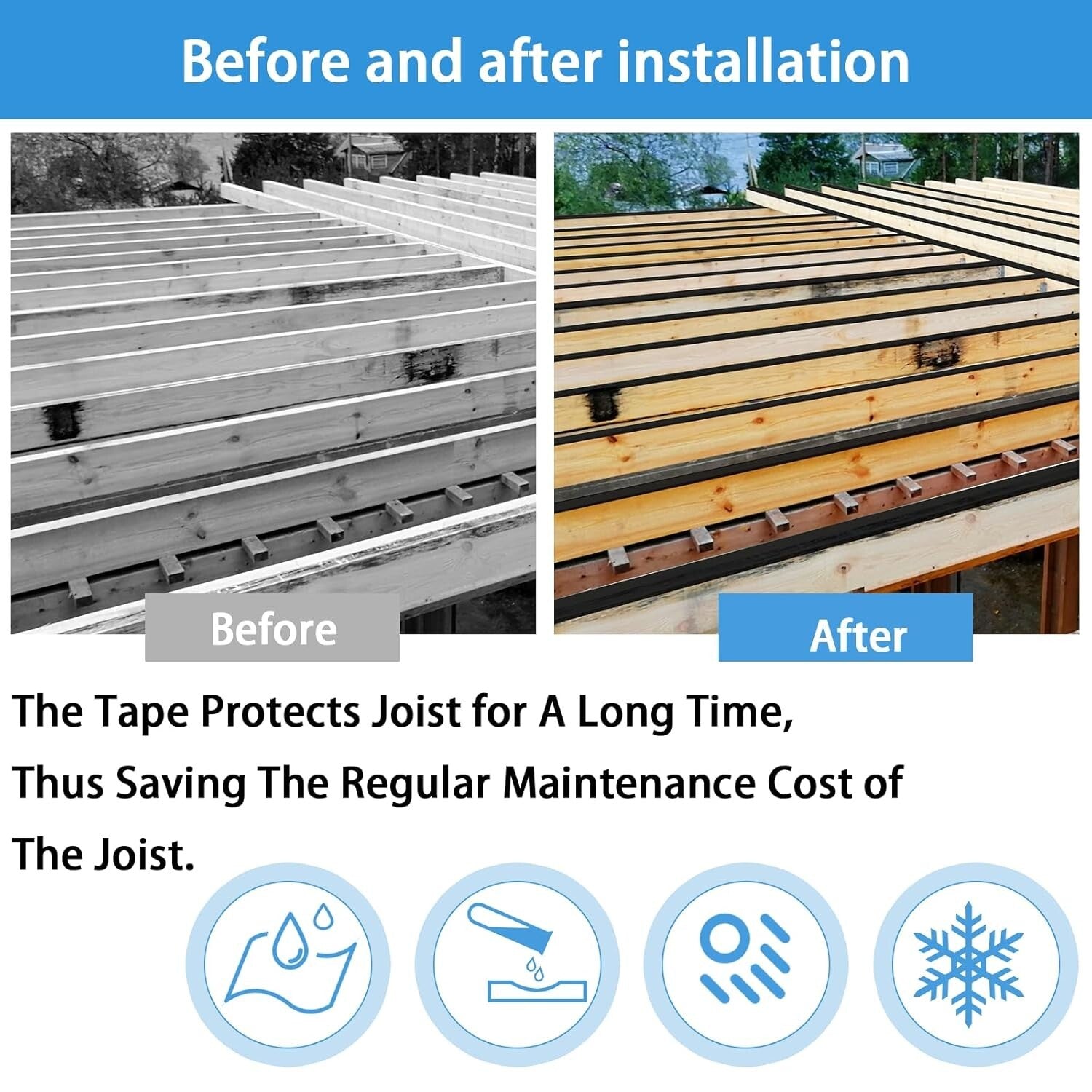 Premium 2" x 50' Waterproof Butyl Deck Tape – Strong Adhesion & Easy Application