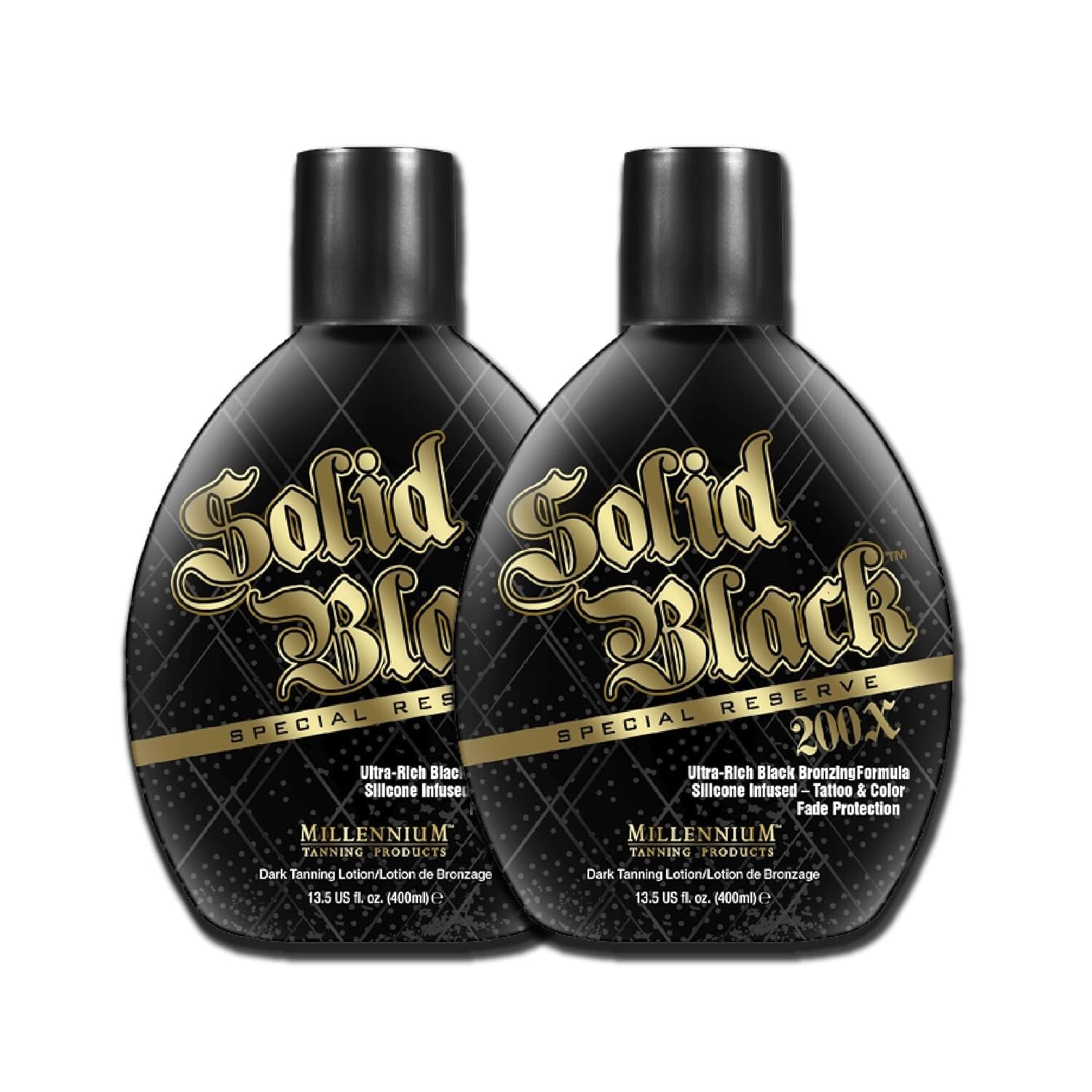 Solid Black Special Reserve 200X Tanning Lotion, 13.5oz, 2-Pack for Radiant Tan