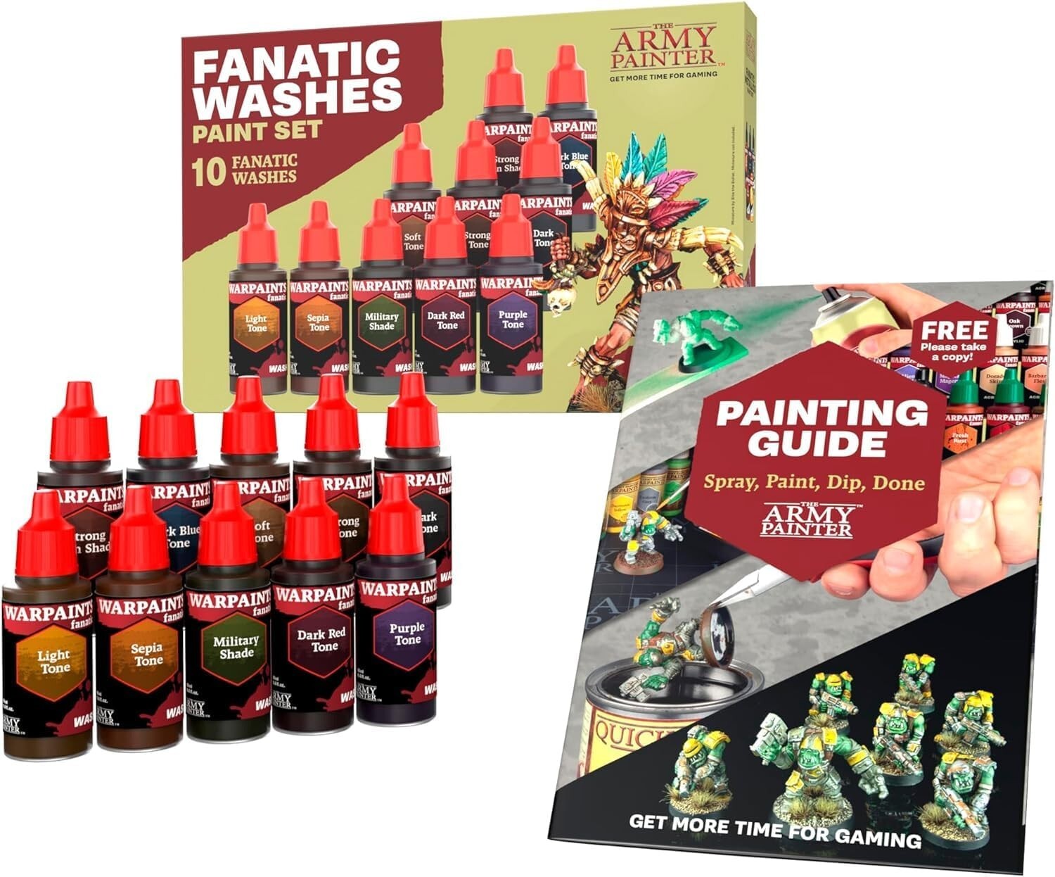 10-Piece Washable Acrylic Paint Set in Dropper Bottles for Miniature Artisans