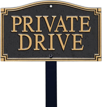 Load image into Gallery viewer, Architectural 5.75" x 9.5" Private Property Garden Sign with Stake for Entrances