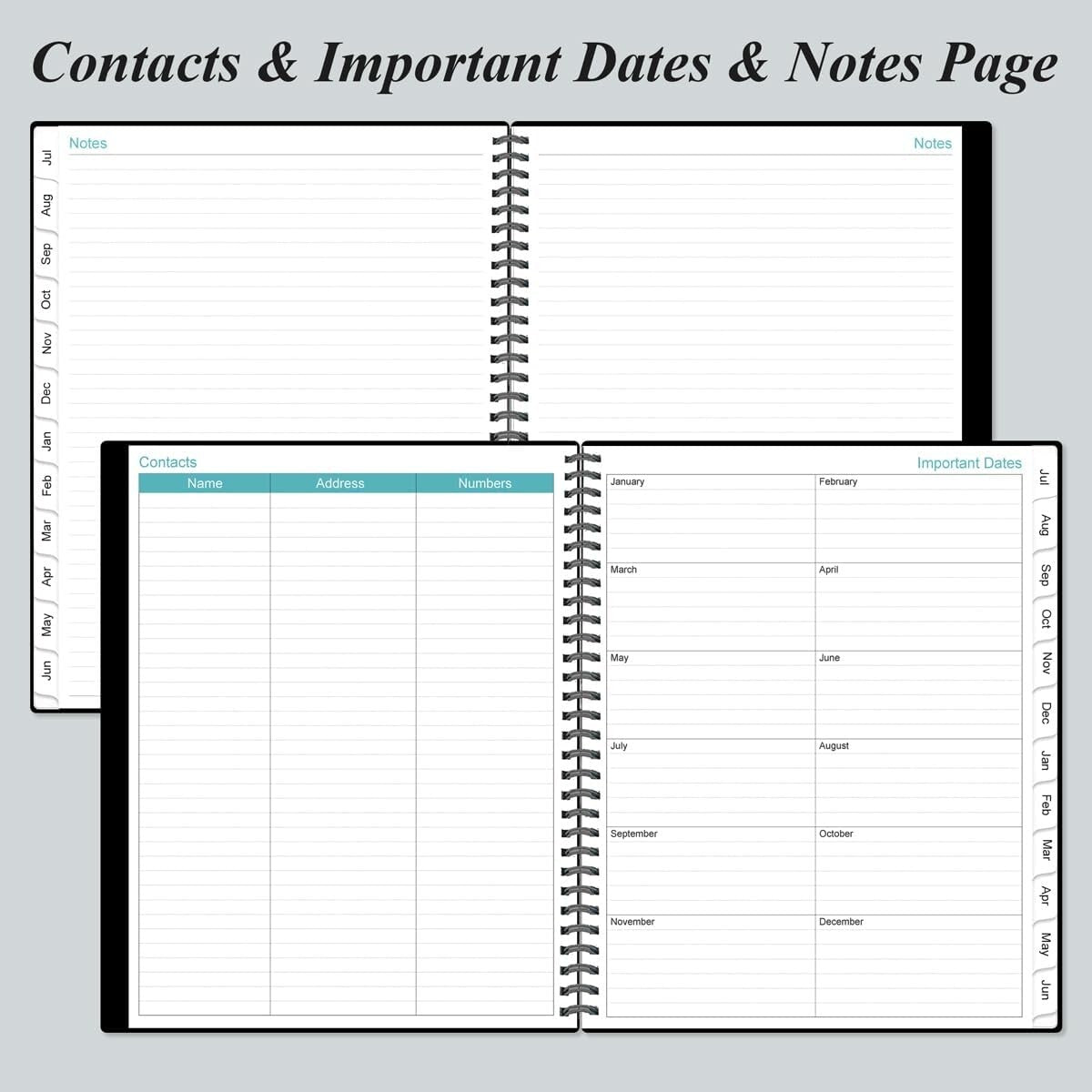 Deluxe 2025-2026 Daily Planner with 12 Monthly Tabs & Thick Ink-Proof Paper
