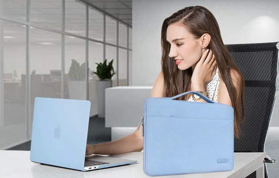 Durable Hard Shell Case & Sleeve for MacBook Air 13-Inch - M1, Stylish Airy Blue