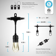 Load image into Gallery viewer, Elegant 24ft Outdoor String Lights with Remote Control &amp; Weatherproof Design