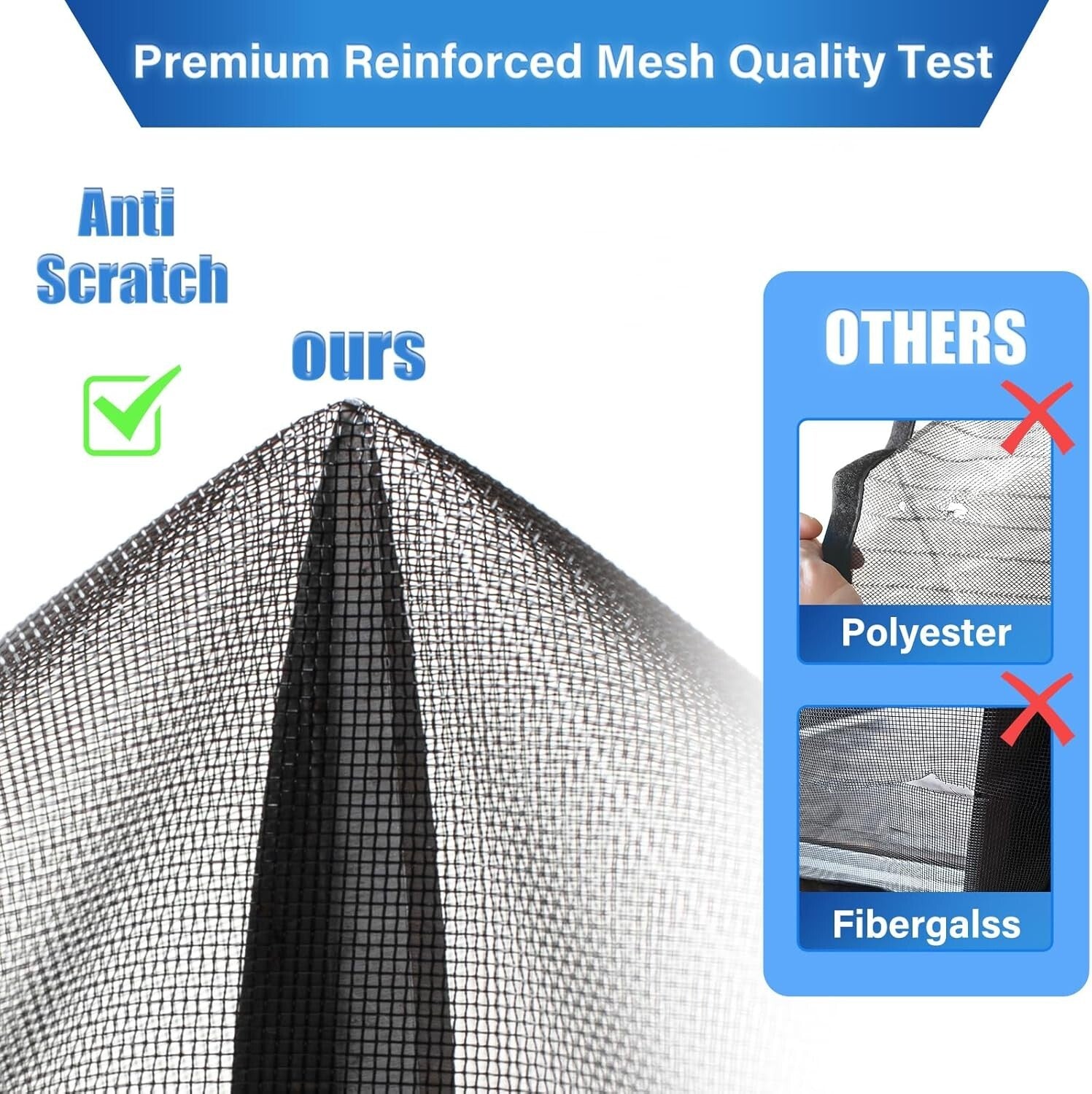 Pet & Kid Friendly Magnetic Screen Door - Stronger PET Mesh, Easy Install 60x80