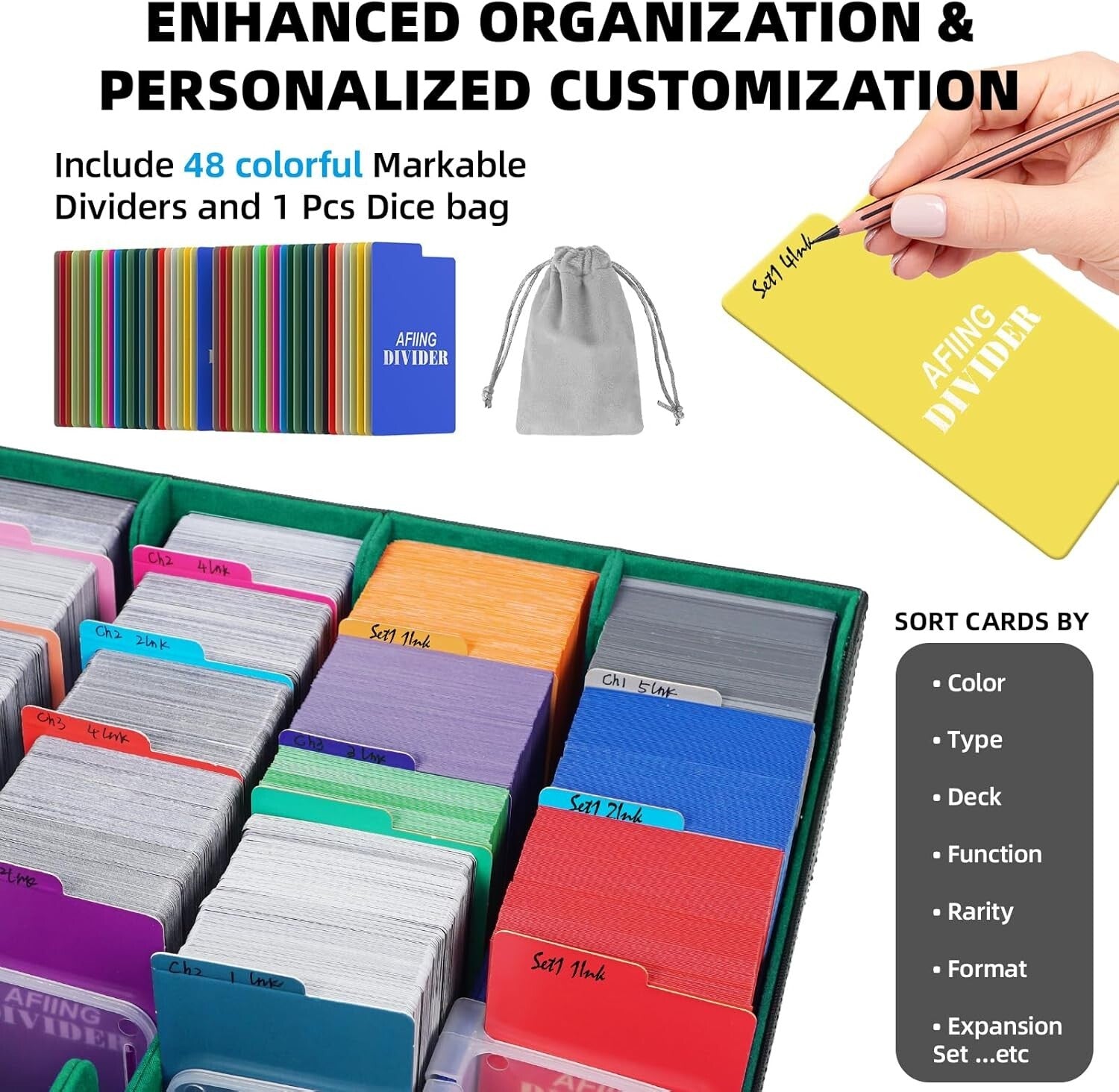 Elegant PU Leather Trading Card Case with 48 Dividers & Dustproof Protection