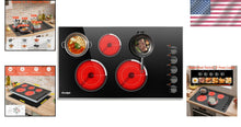 Load image into Gallery viewer, Versatile 36-Inch Electric Stove - 5 Burner Knob Control for Culinary Precision