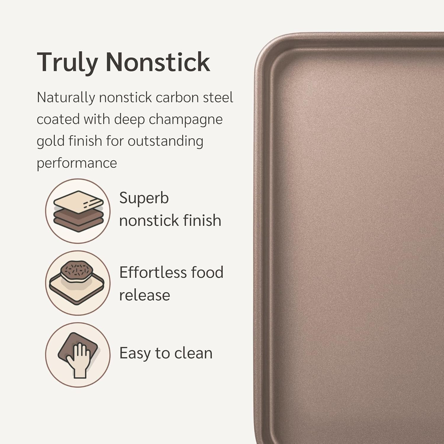 18-Inch Gold Nonstick Baking Sheet 2-Pack - Extra Thick & Even Heat Distribution