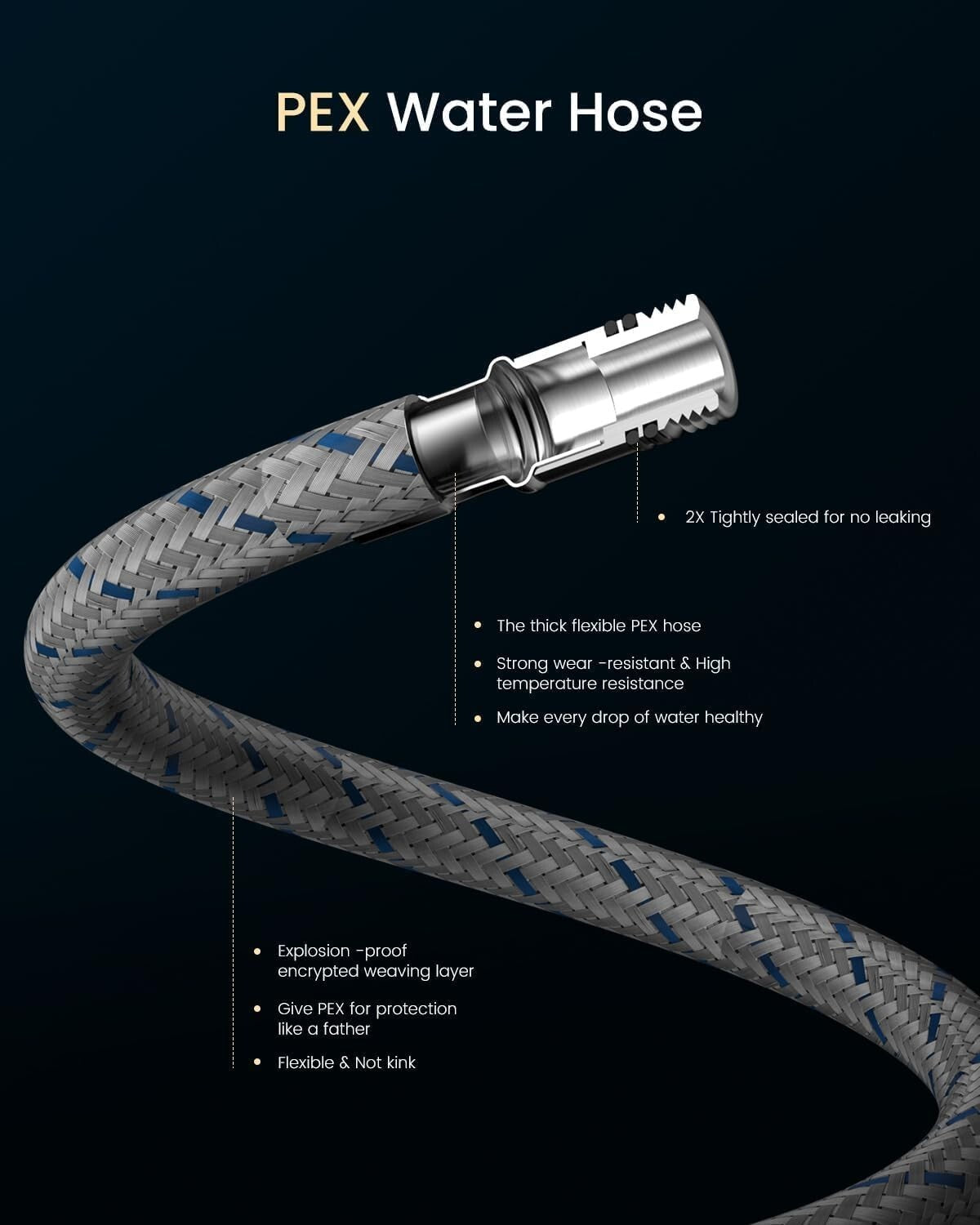 Brushed Nickel Kitchen Faucet with Soap Dispenser & Pull Down Sprayer - 3 Holes