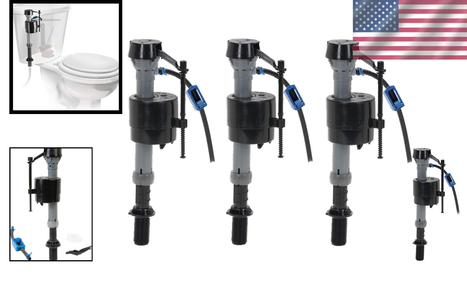 Efficient Universal Toilet Fill Valve 3 Pack - High Performance & Easy Install