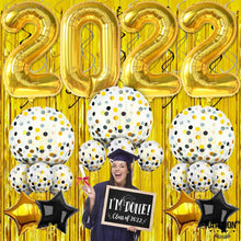 Load image into Gallery viewer, Reusable 2022 Gold Graduation Balloons &amp; Confetti Set - Picture-Perfect Decor
