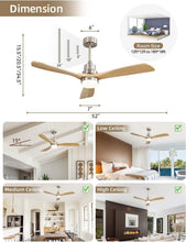 Load image into Gallery viewer, Low Profile 52-Inch Ceiling Fan - Remote Control, Energy-Saving &amp; Stylish Design
