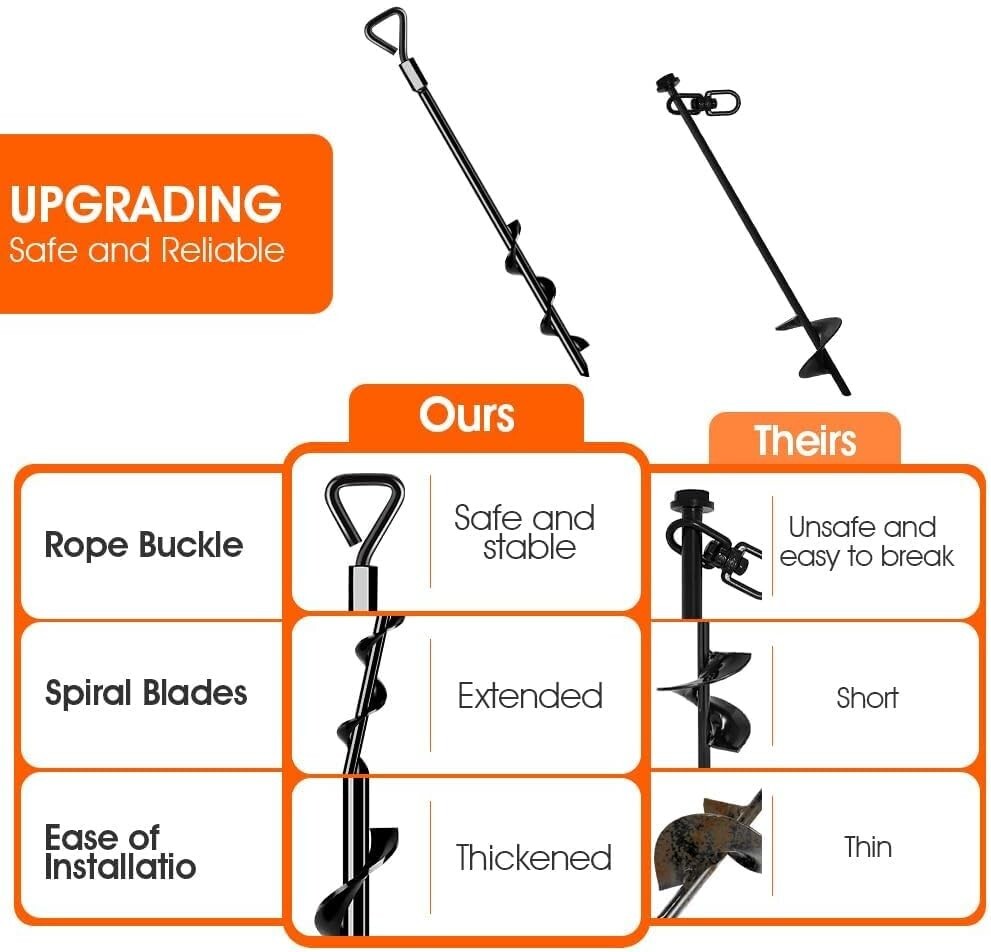 Alloy Steel Tent Stakes with Extended Blades – Secure Your Canopy and Trampoline